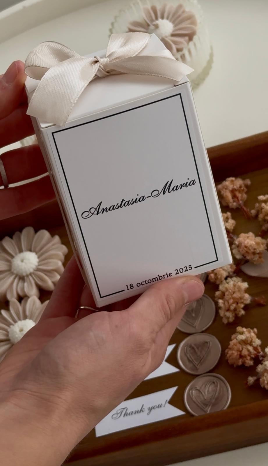 Bombonieră | Cutie personalizată | Lumânări parfumate | Mărturii - Meltino Candles
