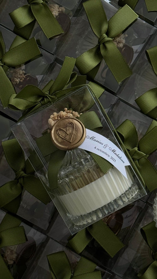 Bomboniera în cutie transparenta | Lumânări parfumate | Mărturii - Meltino Candles