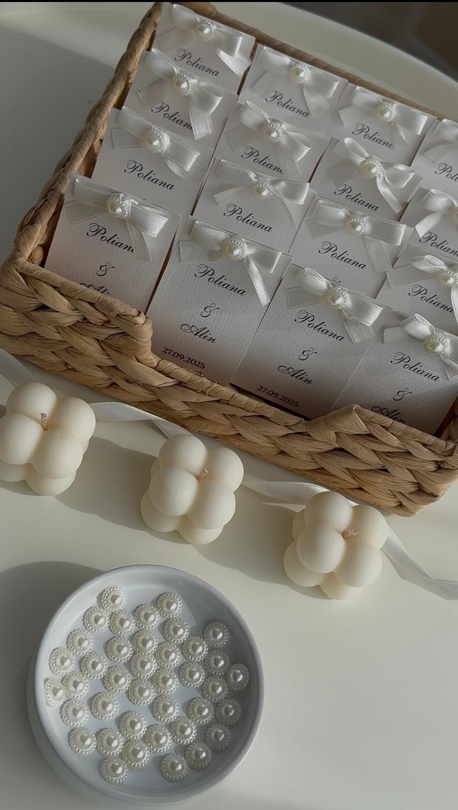 Bubble în carton texturat | Lumânări parfumate | Mărturii - Meltino Candles