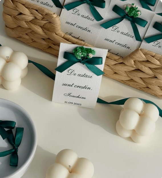 Bubble în carton texturat | Lumânări parfumate | Mărturii - Meltino Candles