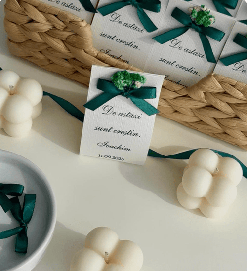 Bubble în carton texturat | Lumânări parfumate | Mărturii - Meltino Candles