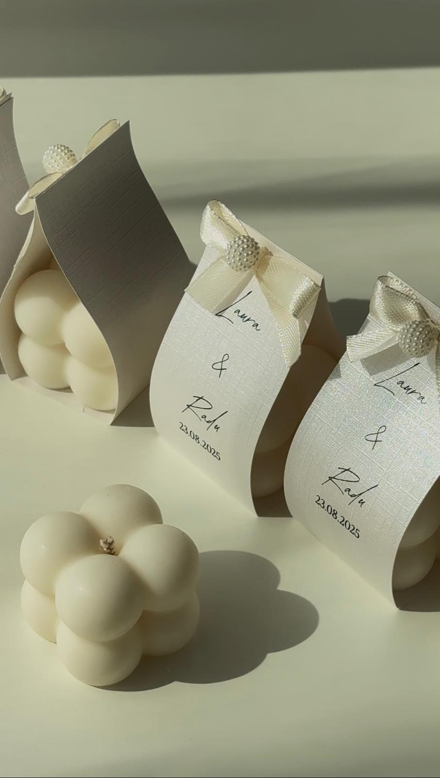 Bubble în carton texturat | Lumânări parfumate | Mărturii - Meltino Candles