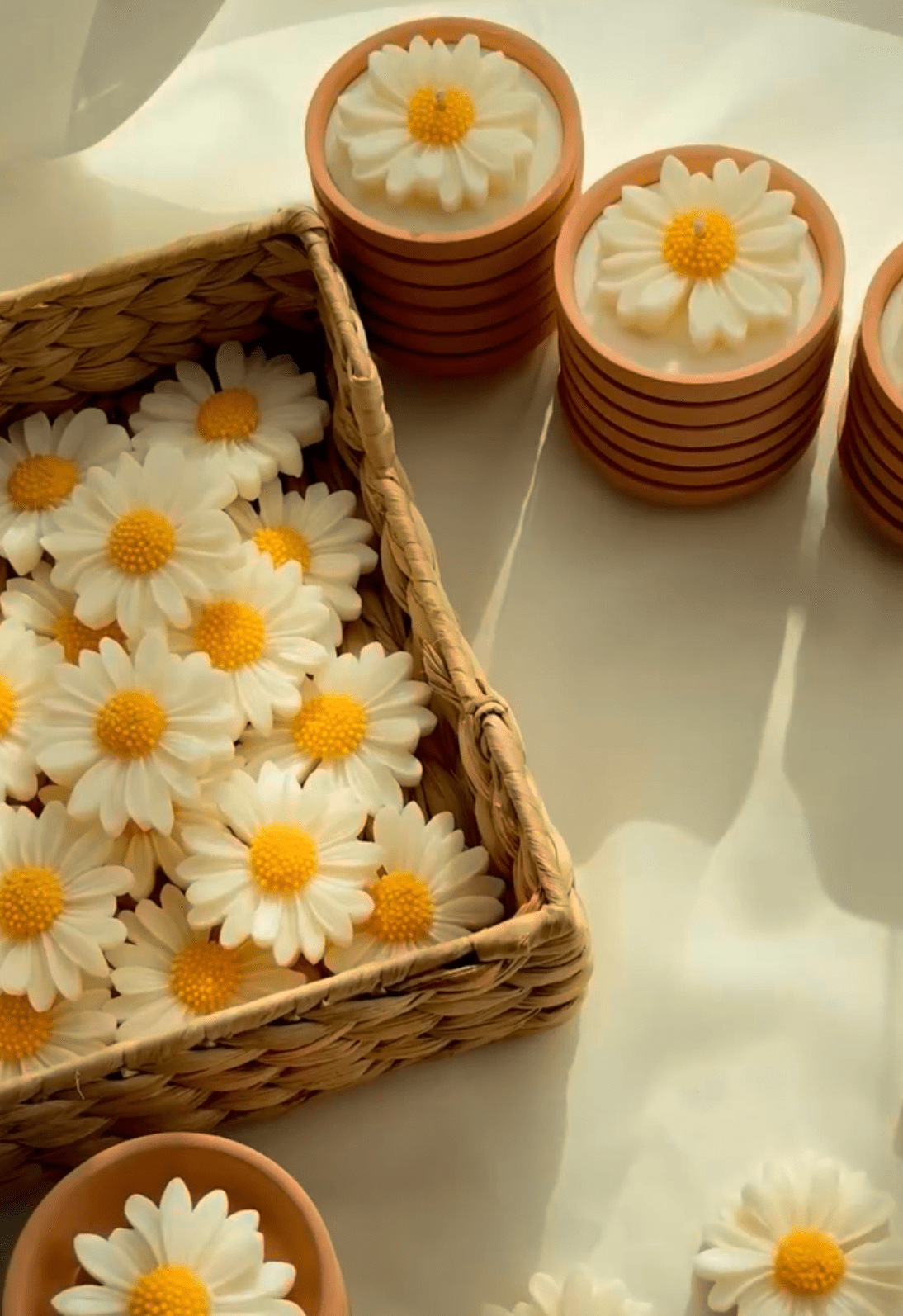 Margaretă în vas ceramic | Lumânări parfumate | Mărturii - Meltino Candles