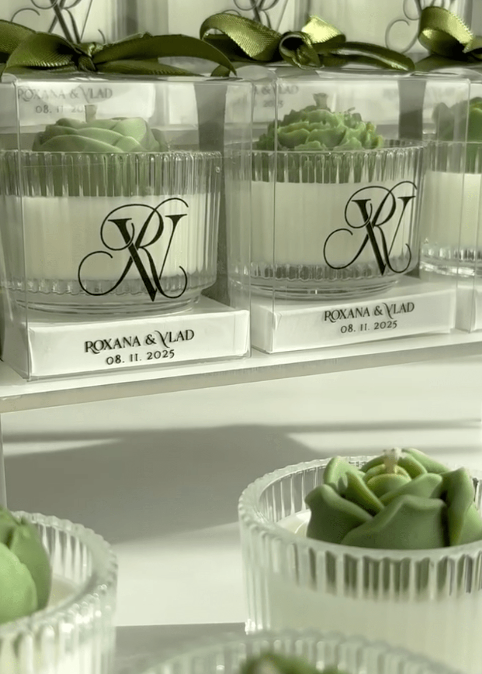 Mix floral în recipient de sticlă | Lumânări parfumate | Mărturii nuntă/botez - Meltino Candles