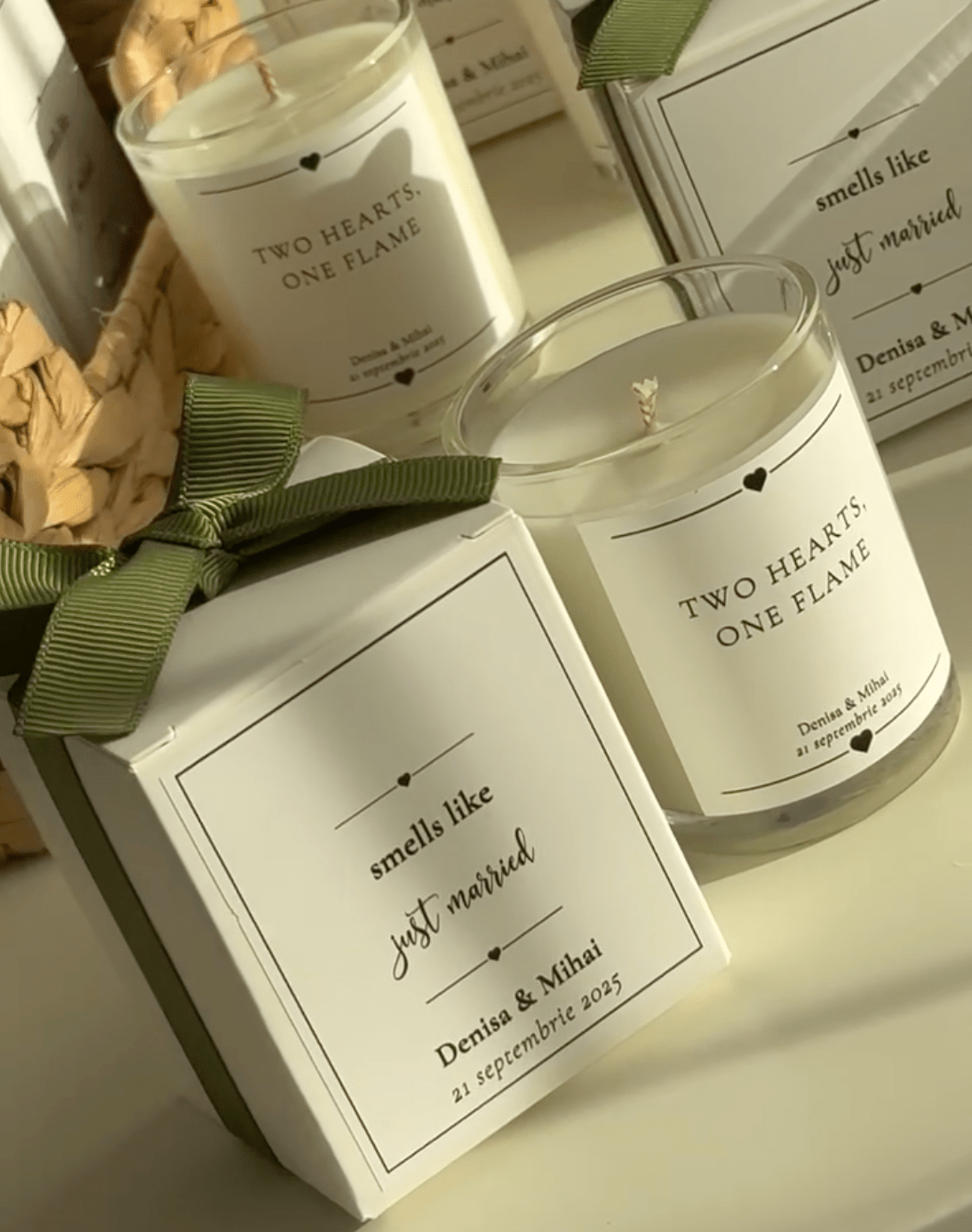 Recipient de sticlă personalizat | Cutie personalizată | Lumânări parfumate | Mărturii - Meltino Candles
