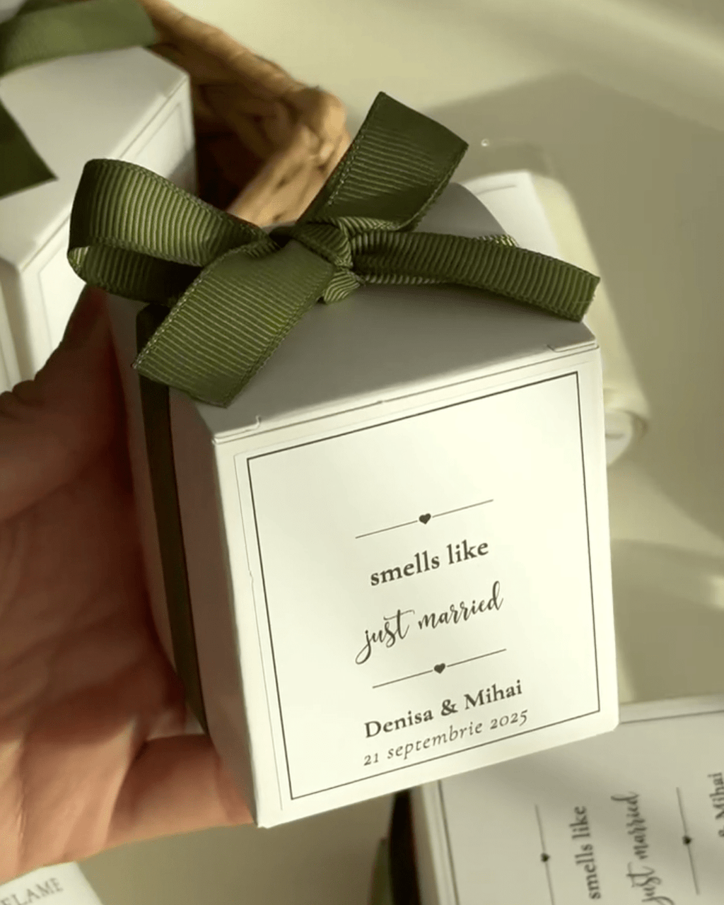 Recipient de sticlă personalizat | Cutie personalizată | Lumânări parfumate | Mărturii - Meltino Candles